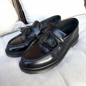 DR. MARTENS Adrian Tassle Loafer Leather Smooth Black Size 8 Mens / 10 Womens